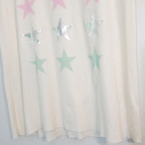 Wildfox Star striped waffle knit Henley tunic top - Picture 6 of 12